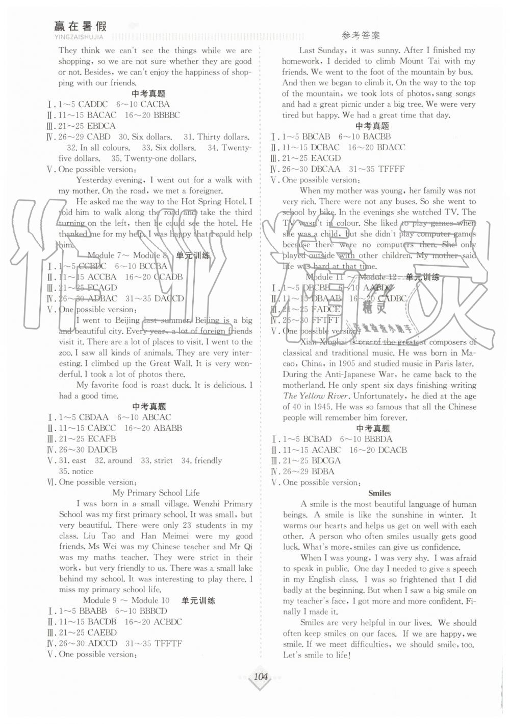 2019年赢在暑假抢分计划七年级英语外研版合肥工业大学出版社 第4页