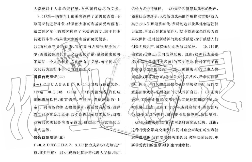 2019年長江暑假作業(yè)八年級(jí)道德與法治崇文書局 第4頁