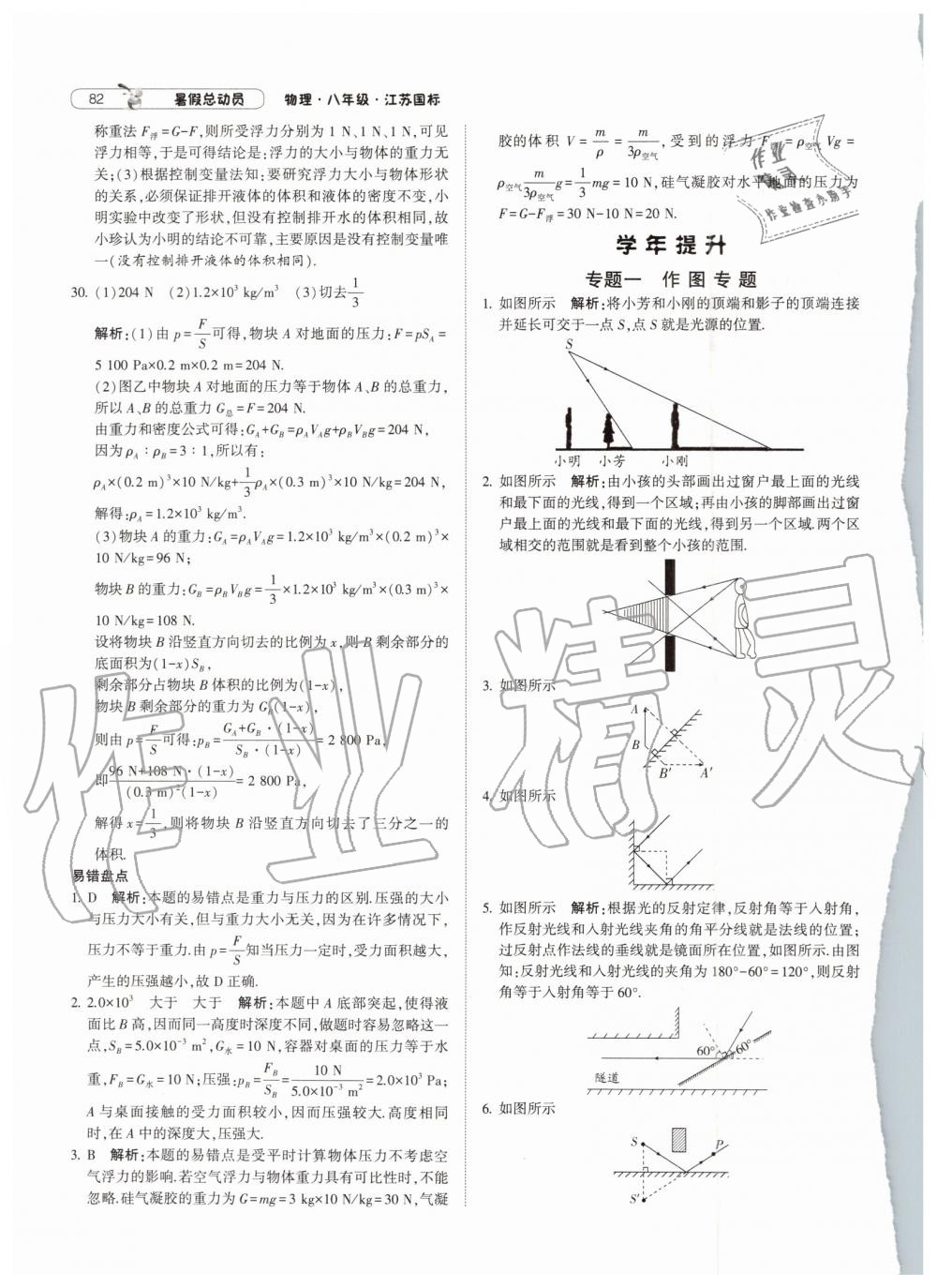 2019年暑假總動員八年級物理下冊江蘇版寧夏人民教育出版社 第10頁