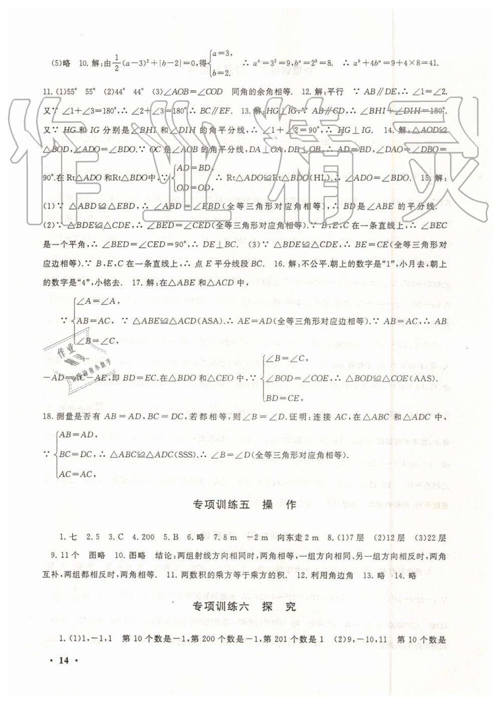 2019年暑假大串联七年级数学北师大版安徽人民出版社 第14页