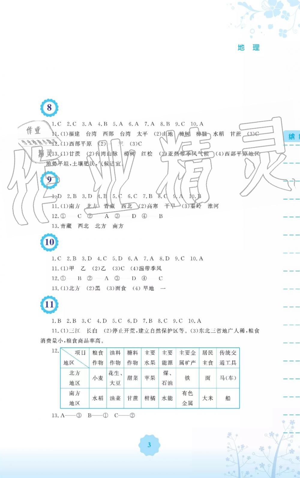 2019年暑假生活八年級地理人教版安徽教育出版社 第3頁