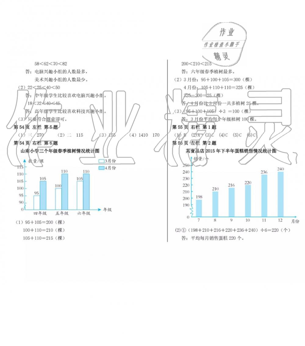 2019年暑假作业四年级数学人教版安徽少年儿童出版社 第27页