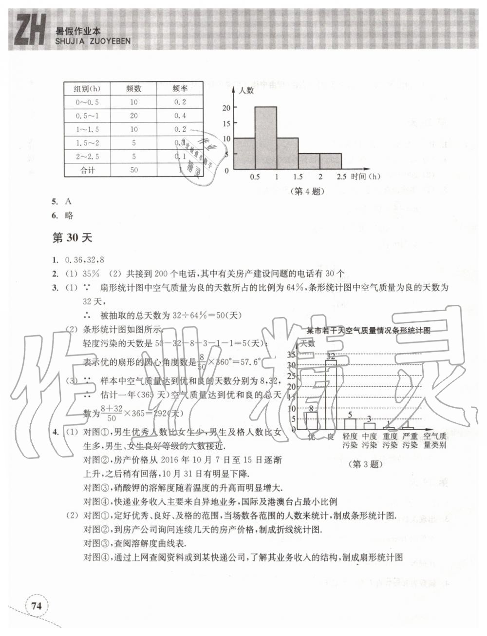 2019年暑假作业本七年级数学浙教版浙江教育出版社 第13页