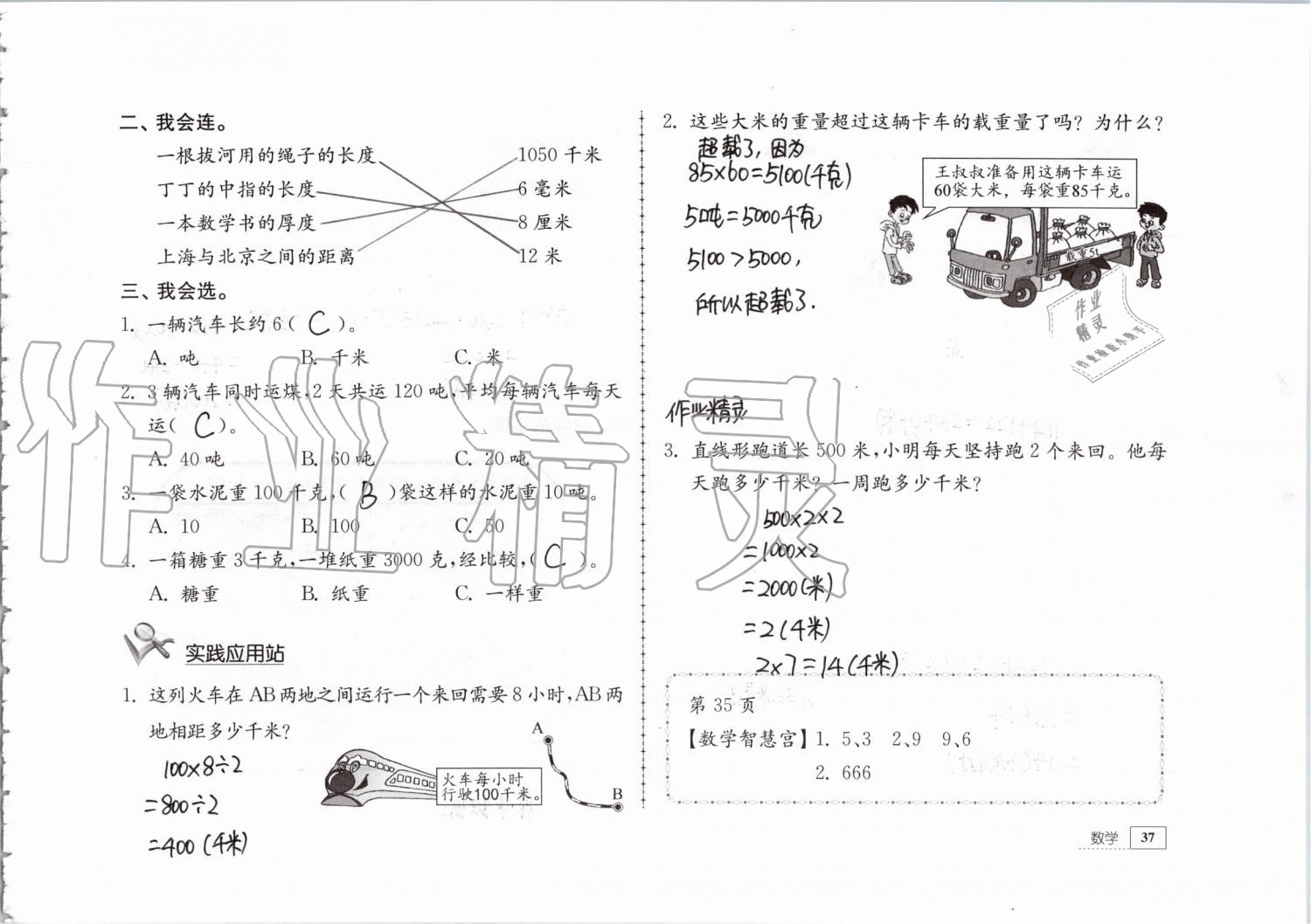 2019年暑假生活三年级教育科学出版社 第37页