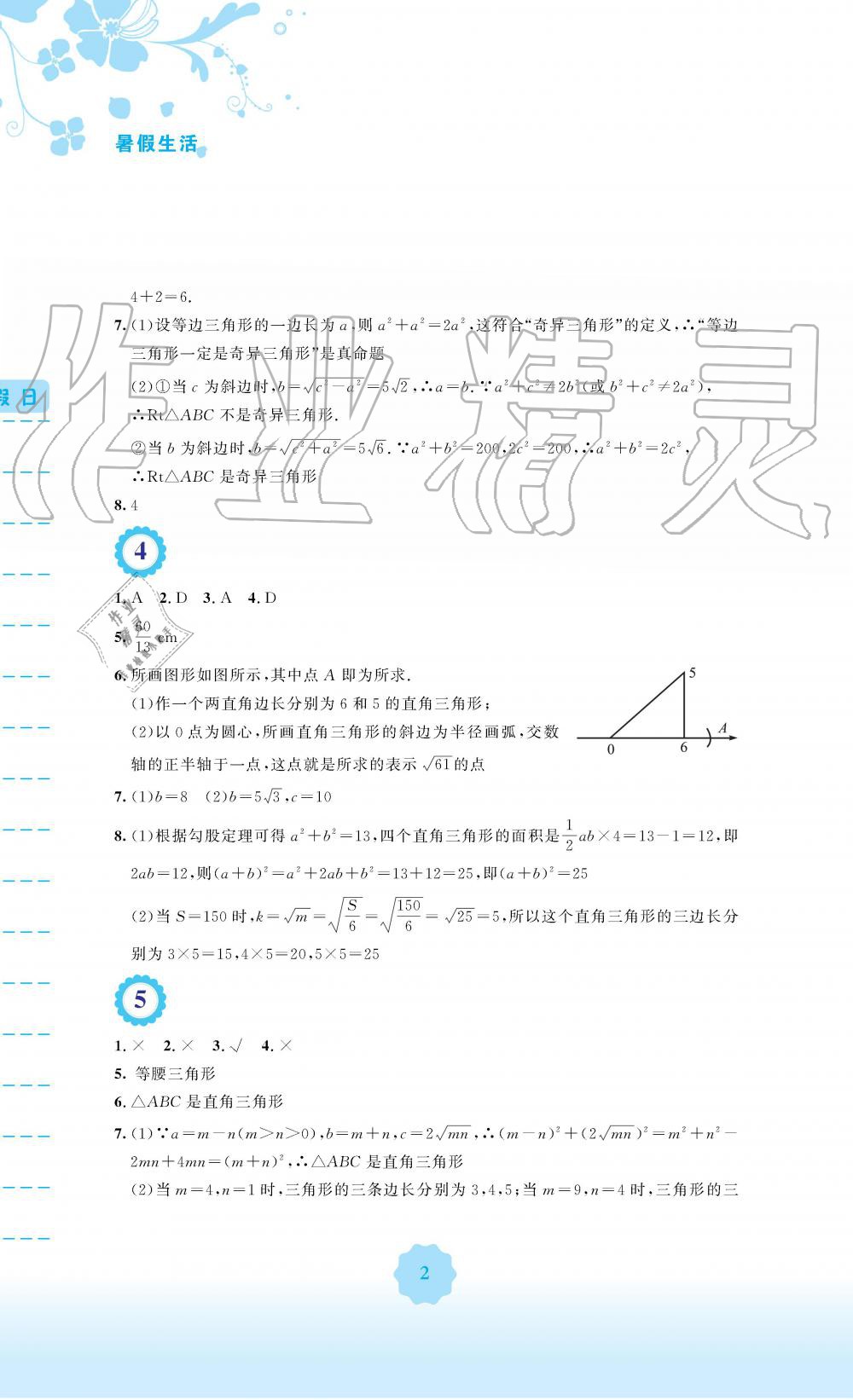 2019年暑假生活八年級數(shù)學(xué)人教版安徽教育出版社 第2頁