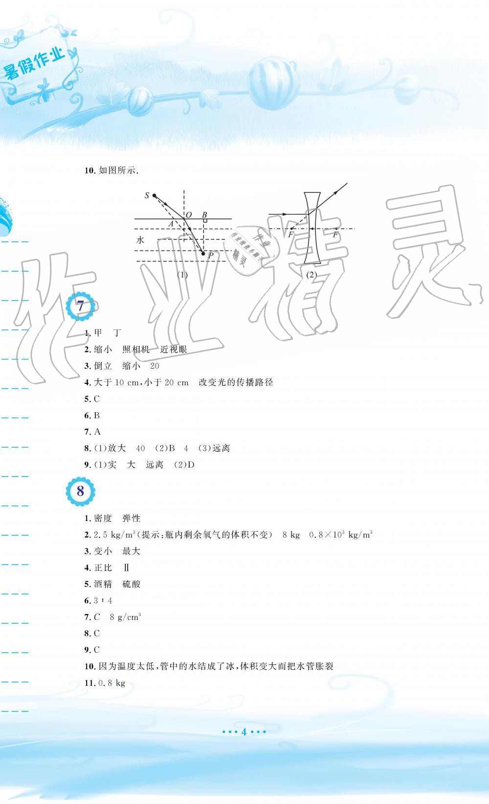 2019年暑假生活八年级物理通用版S安徽教育出版社 第4页