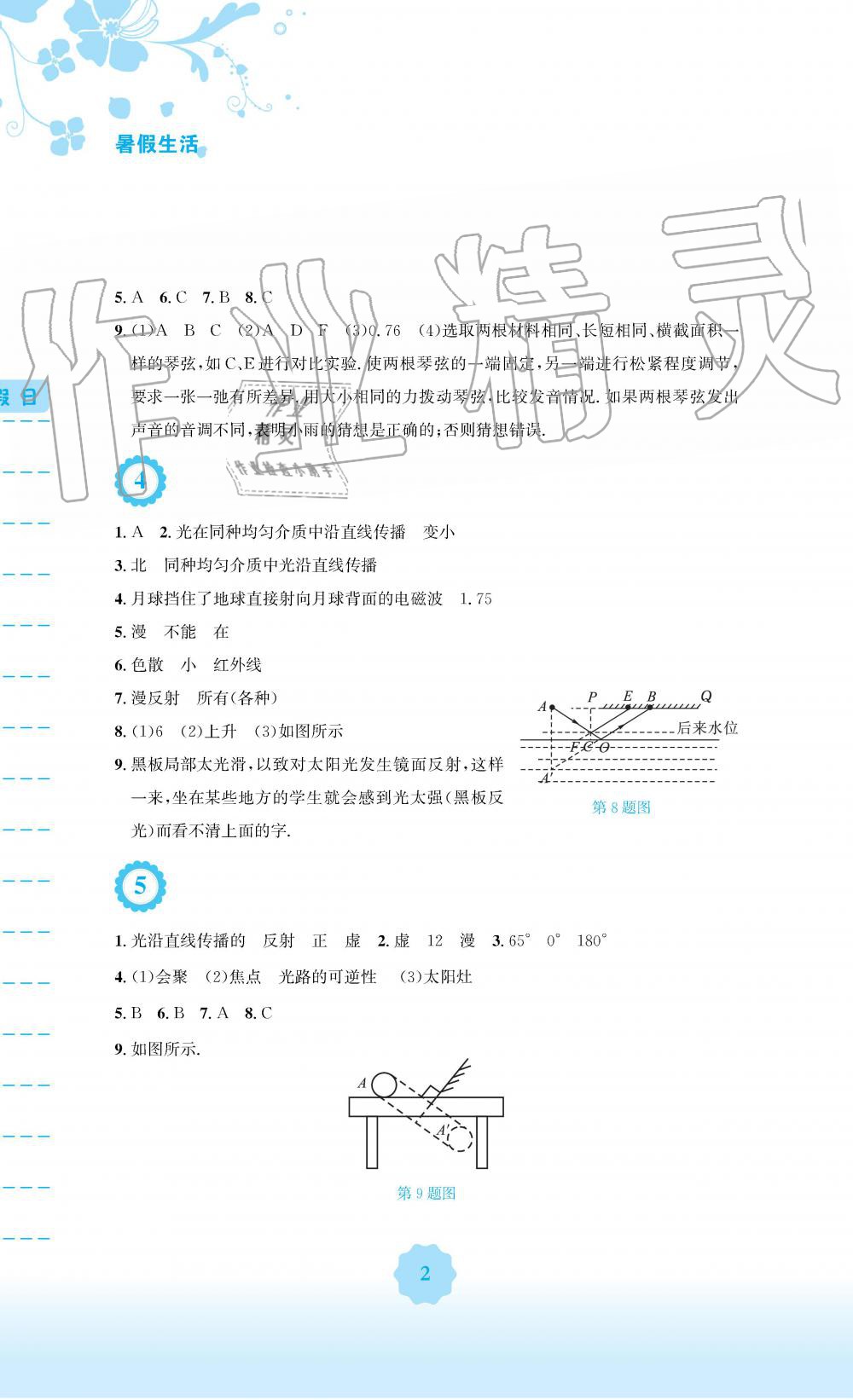 2019年暑假生活八年级物理通用版Y安徽教育出版社 第2页