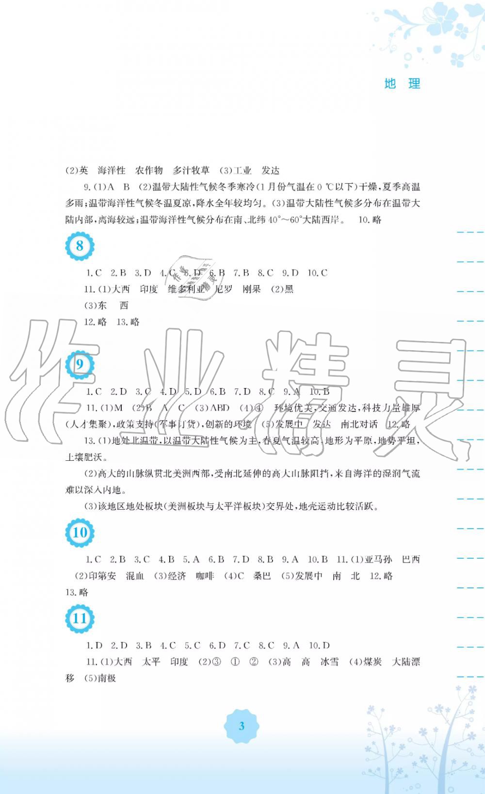 2019年暑假生活七年級(jí)地理商務(wù)星球版安徽教育出版社 第3頁(yè)