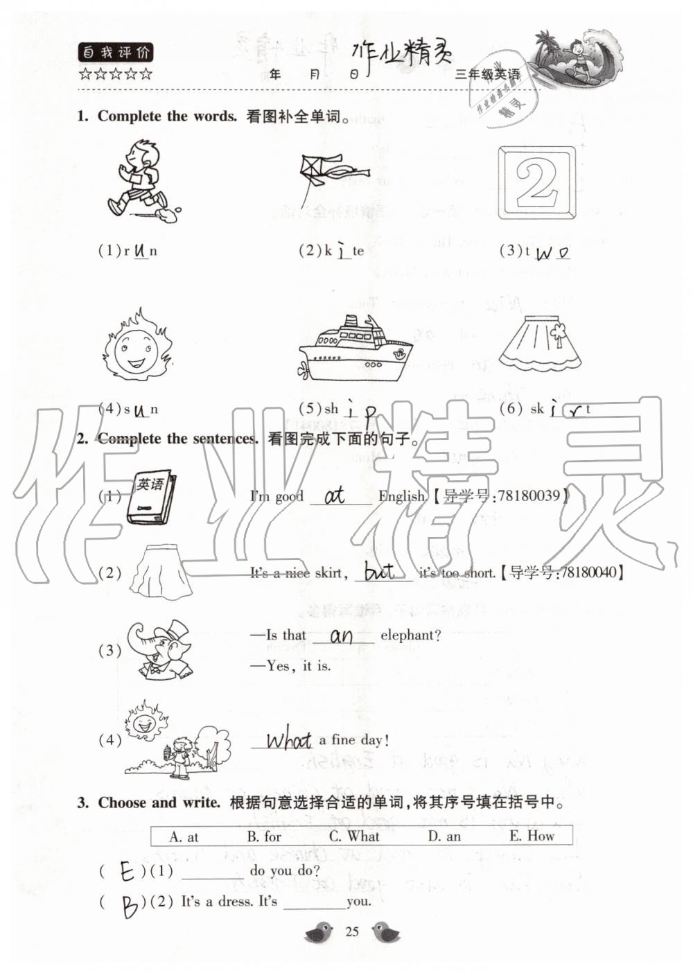 2019年世超金典暑假樂園三年級英語科普版 第25頁