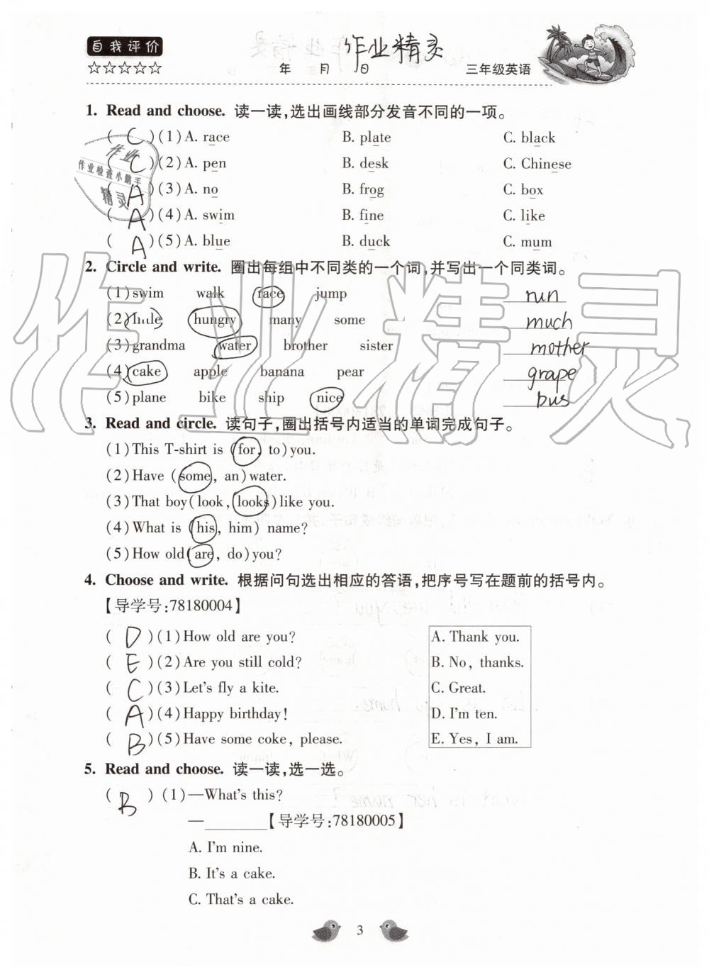 2019年世超金典暑假乐园三年级英语科普版 第3页