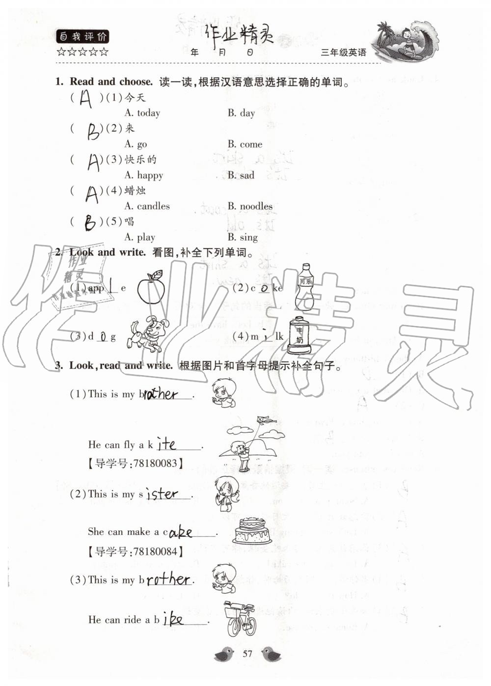 2019年世超金典暑假樂園三年級(jí)英語科普版 第57頁