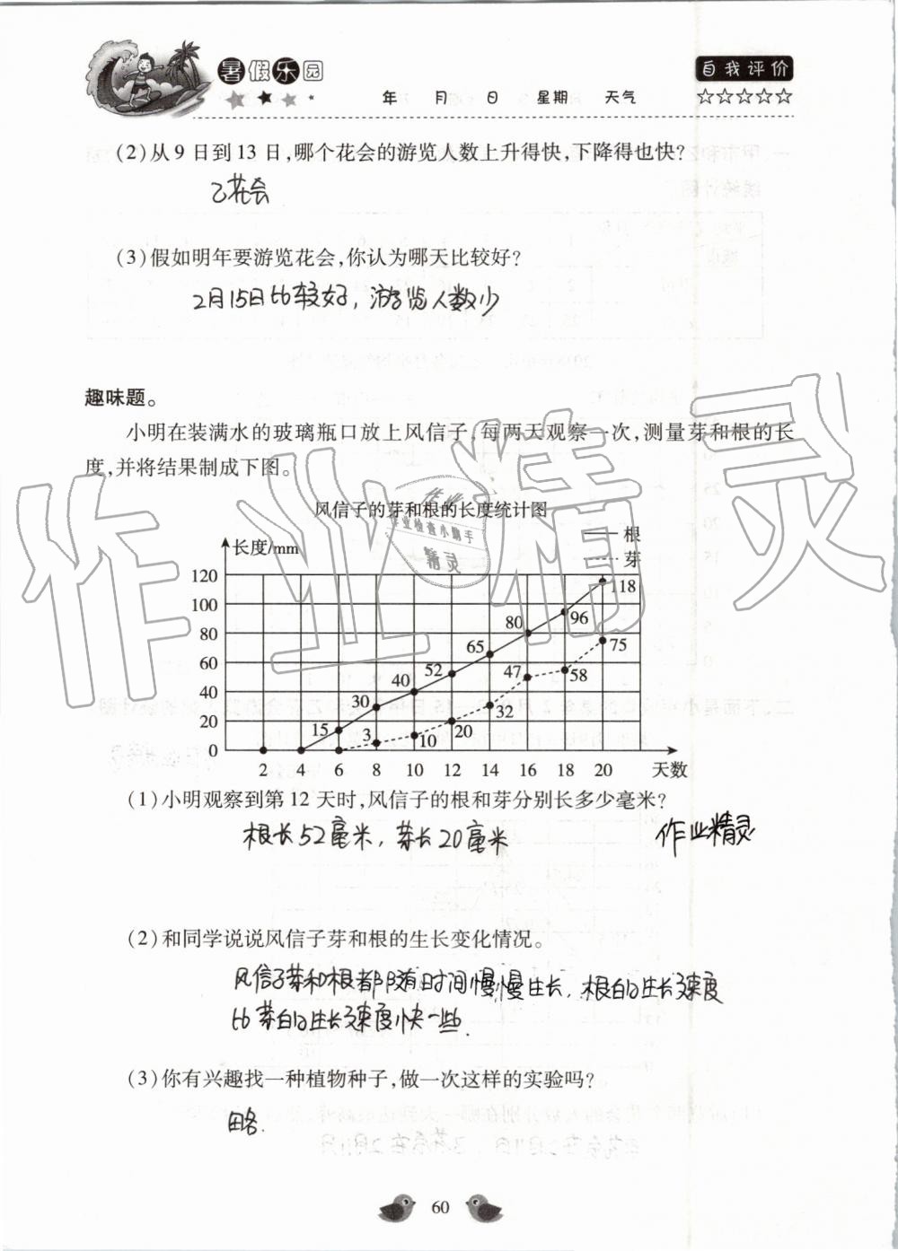 2019年世超金典暑假乐园五年级数学人教版 第60页