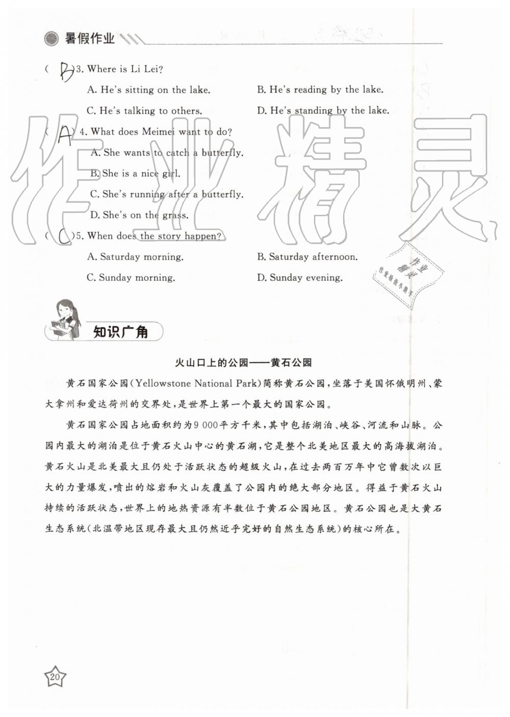 2019年湘岳假期暑假作业七年级英语人教版 第20页