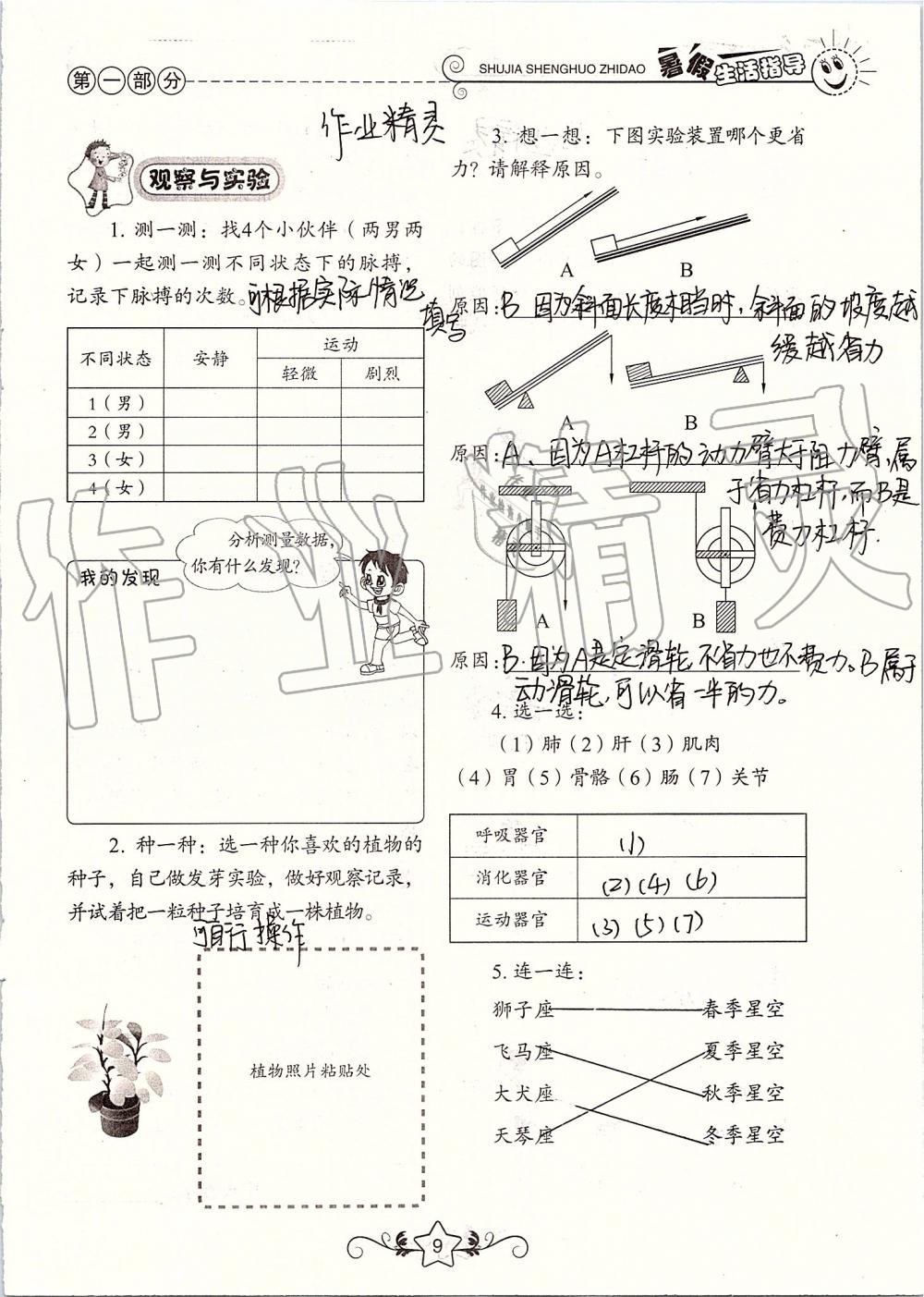 2019年暑假生活指导五年级鲁教版六三制山东教育出版社 第9页