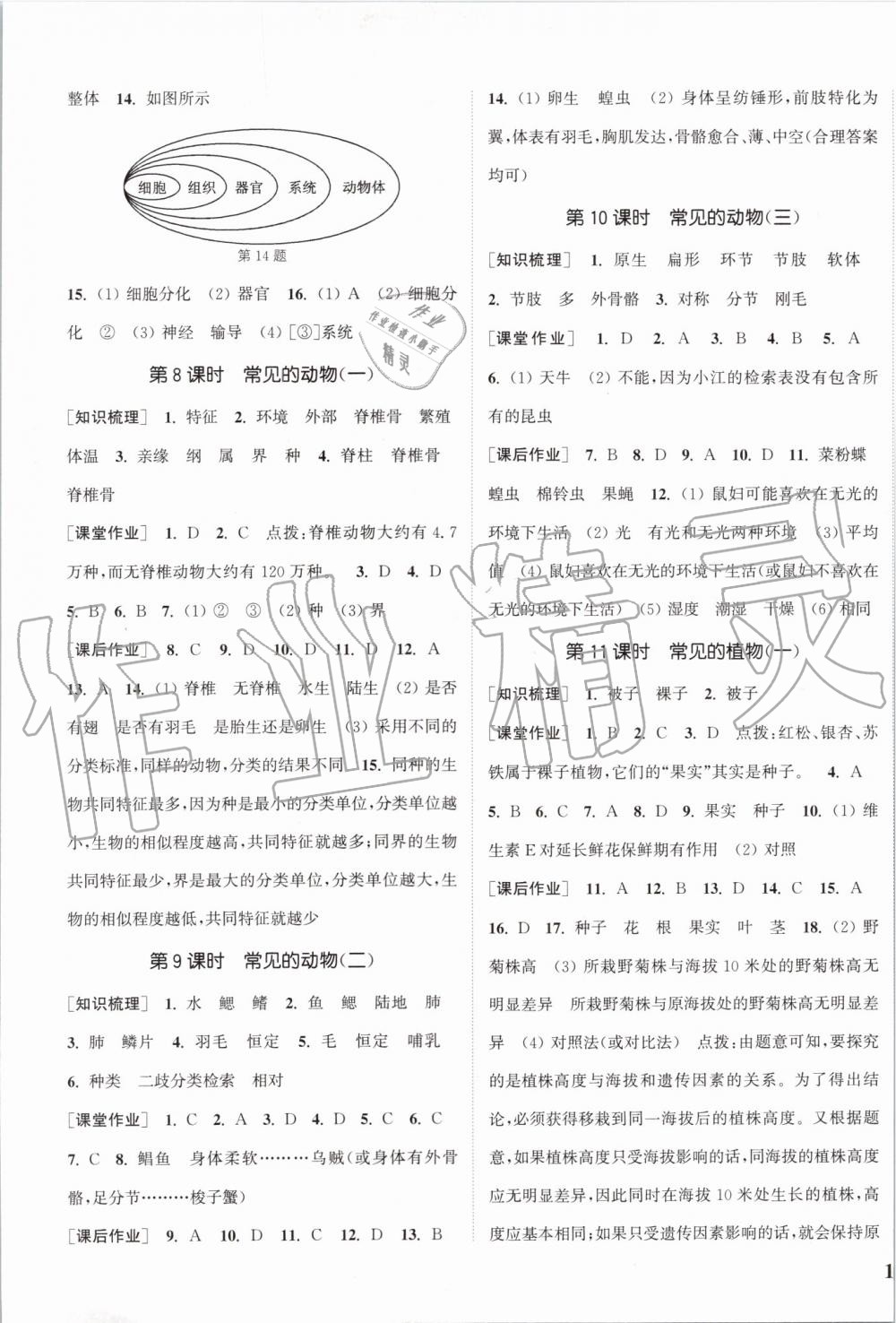 2019年通城學(xué)典課時作業(yè)本七年級科學(xué)上冊浙教版 第5頁