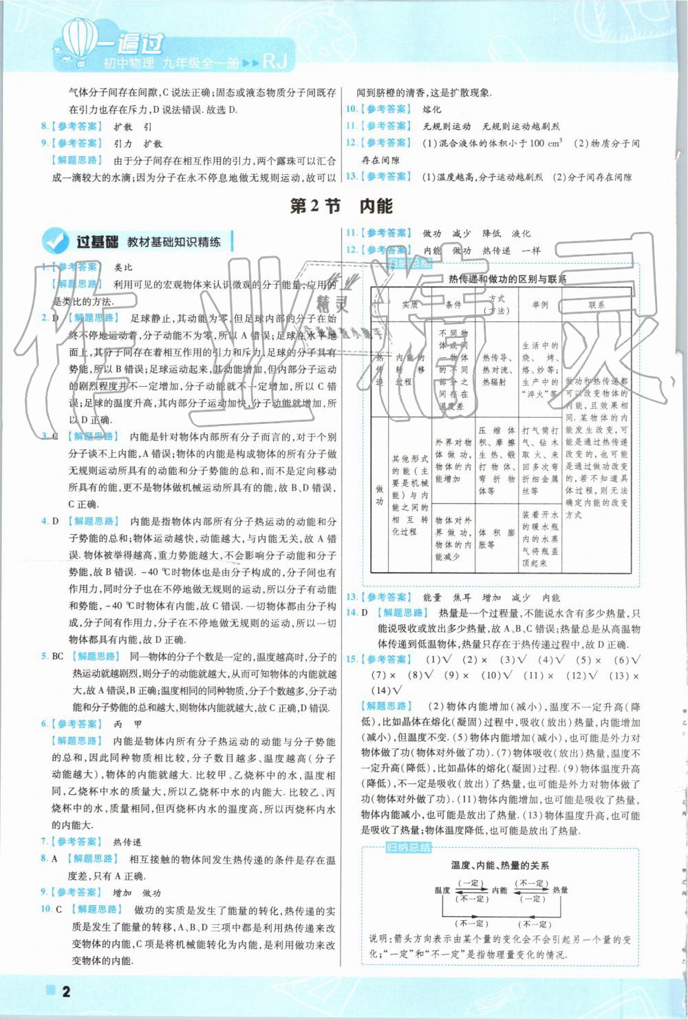 2019年一遍过初中物理九年级全一册人教版 第2页