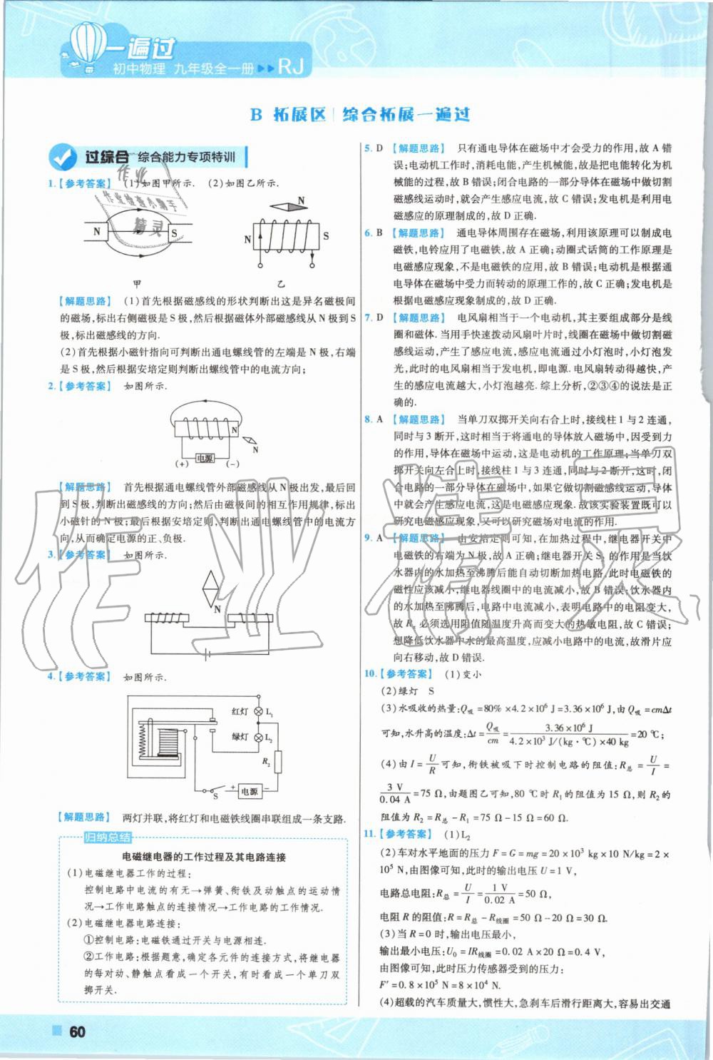 2019年一遍過(guò)初中物理九年級(jí)全一冊(cè)人教版 第60頁(yè)