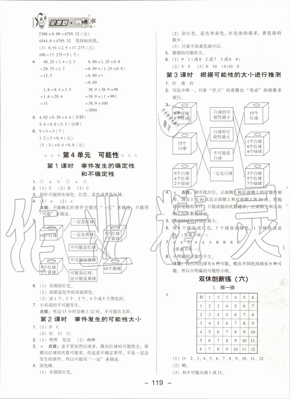 2019年综合应用创新题典中点五年级数学上册人教版 第11页