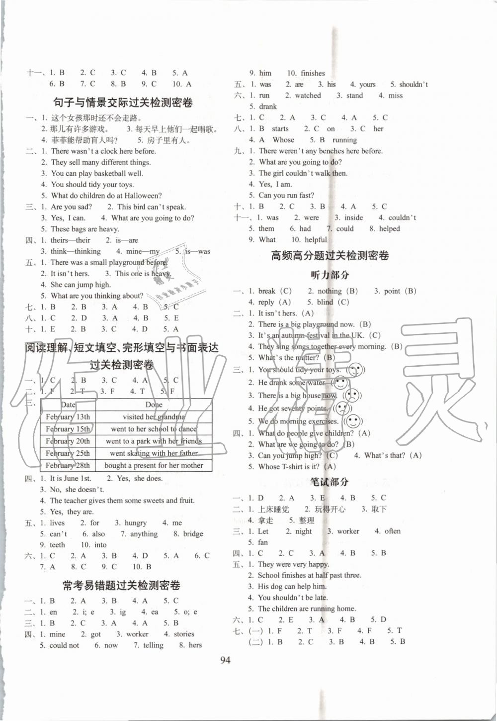 2019年期末沖刺100分完全試卷五年級英語上冊外研版一起 第6頁