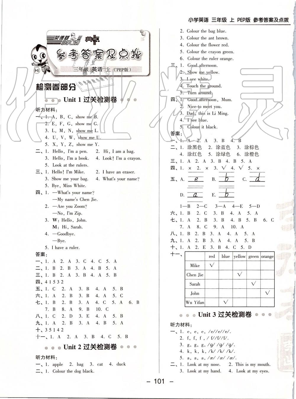 2019年綜合應(yīng)用創(chuàng)新題典中點三年級英語上冊人教PEP版 第1頁