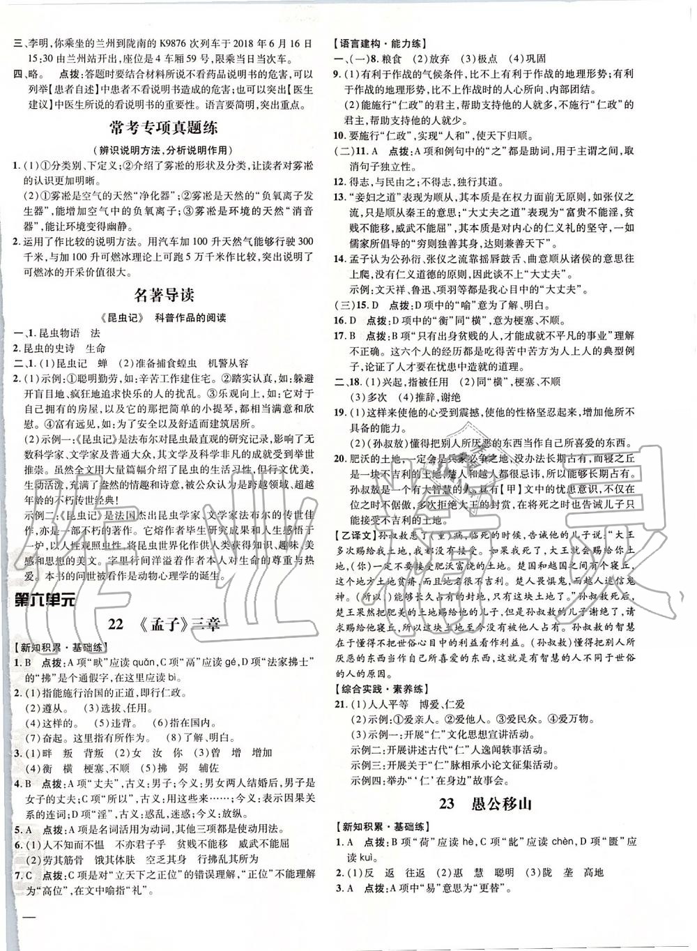 2019年點(diǎn)撥訓(xùn)練八年級語文上冊人教版 第13頁