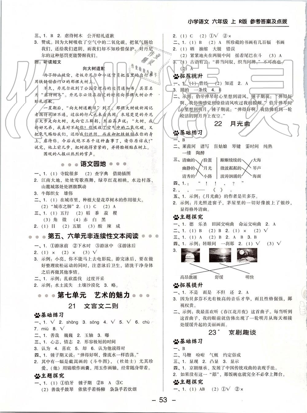 2019年綜合應(yīng)用創(chuàng)新題典中點六年級語文上冊人教版 第13頁