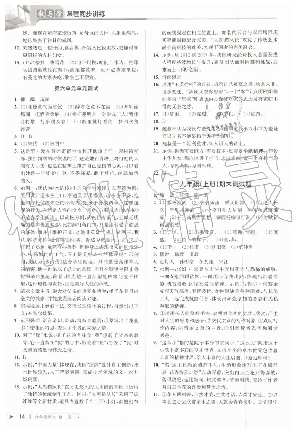 2019年教與學(xué)課程同步講練九年級語文全一冊人教版 第13頁