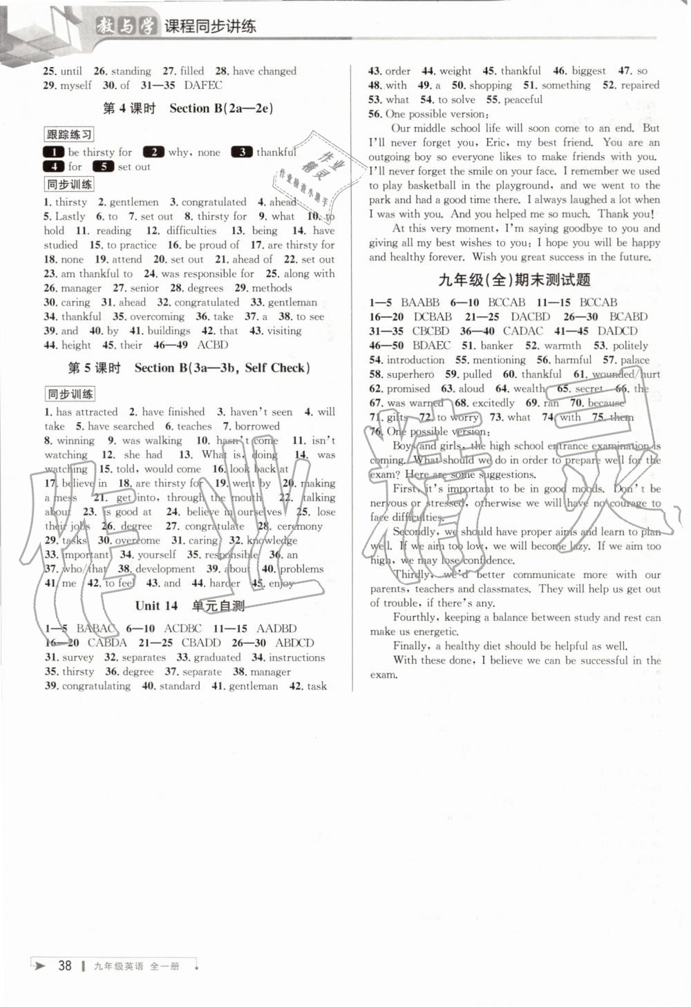 2019年教与学课程同步讲练九年级英语全一册人教版 第14页