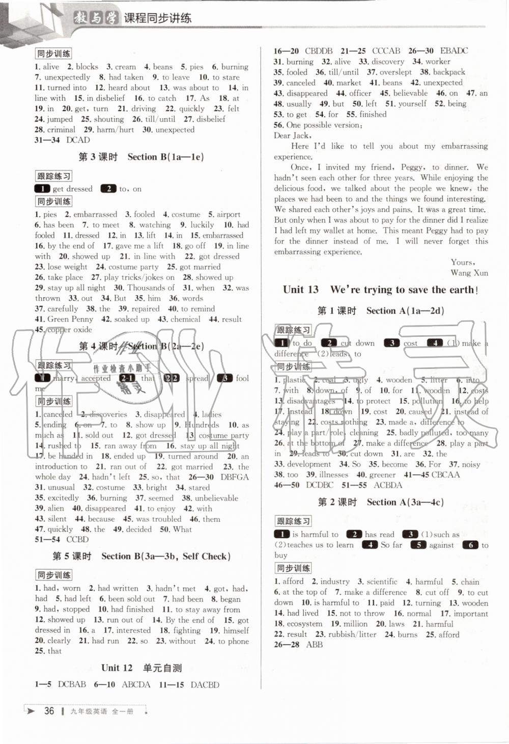 2019年教與學課程同步講練九年級英語全一冊人教版 第12頁