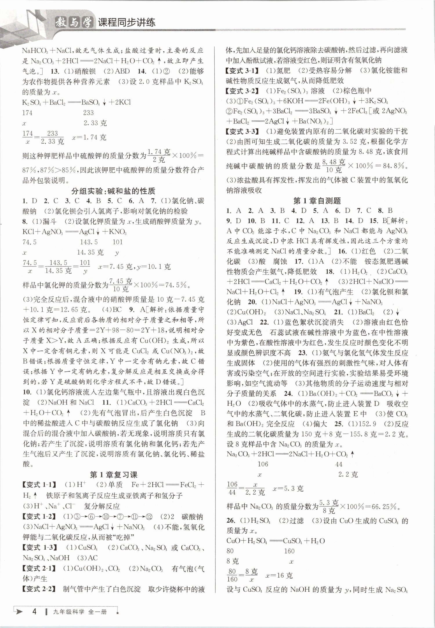 2019年教與學(xué)課程同步講練九年級(jí)科學(xué)全一冊(cè)浙教版 第3頁