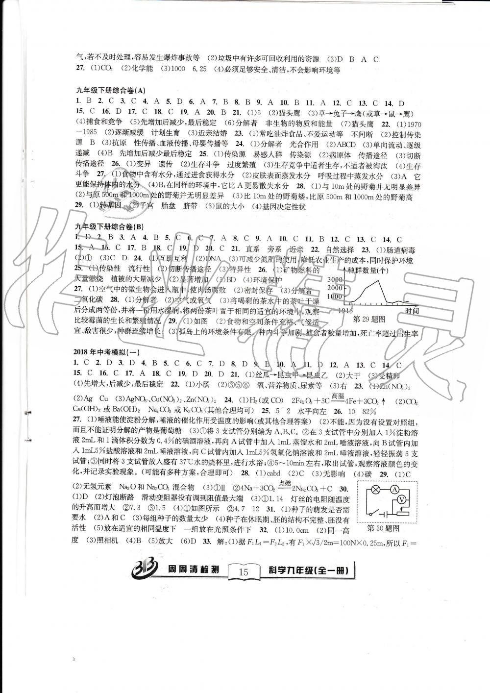 2019年周周清检测九年级科学全一册浙教版 第15页