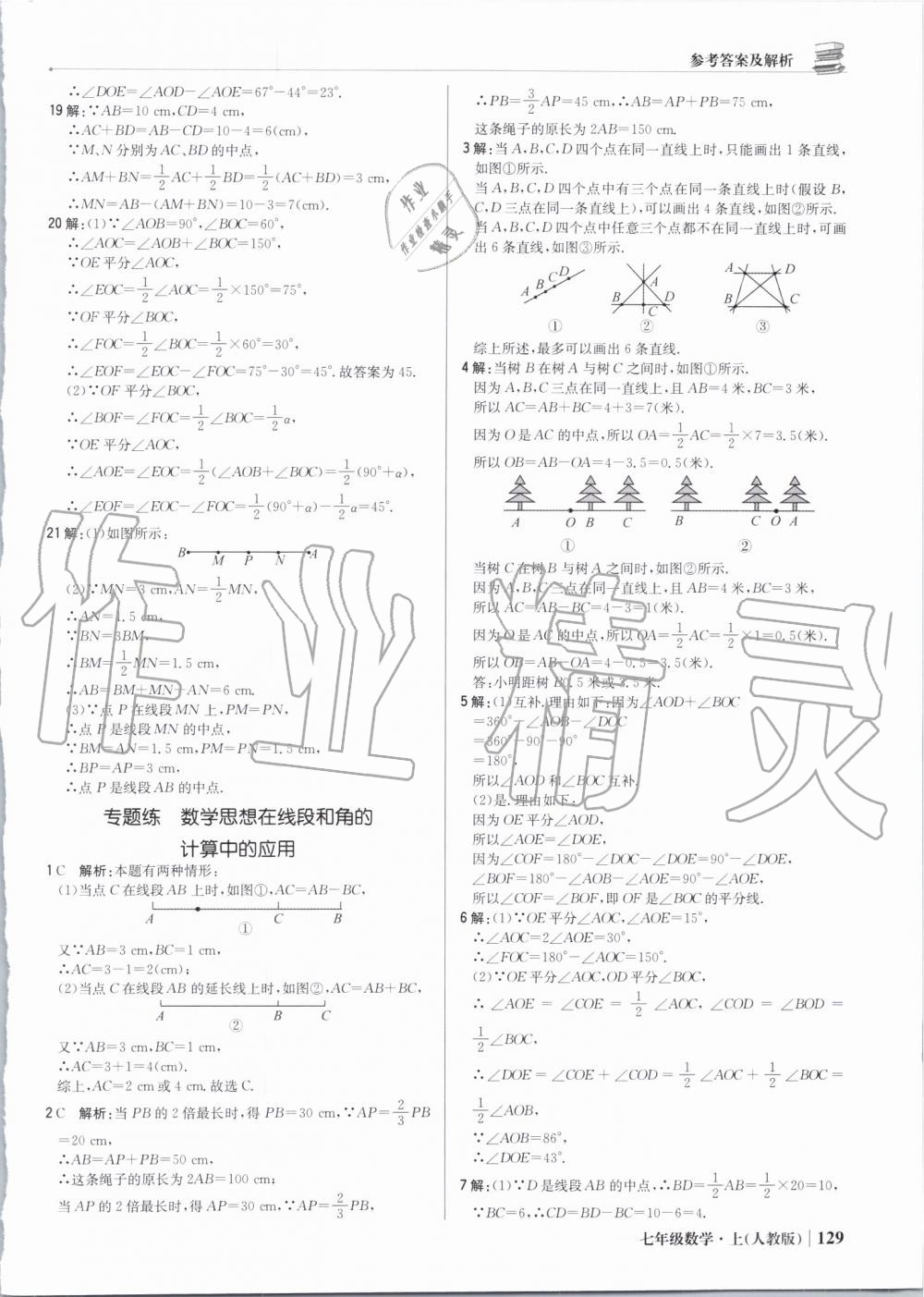 2019年1加1轻巧夺冠优化训练七年级数学上册人教版 第34页