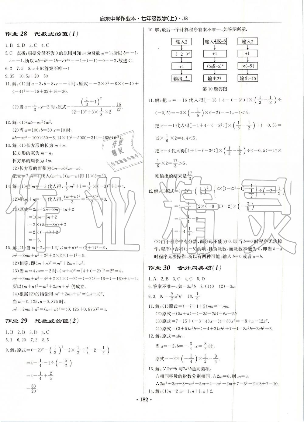 2019年啟東中學(xué)作業(yè)本七年級(jí)數(shù)學(xué)上冊(cè)江蘇版 第12頁(yè)