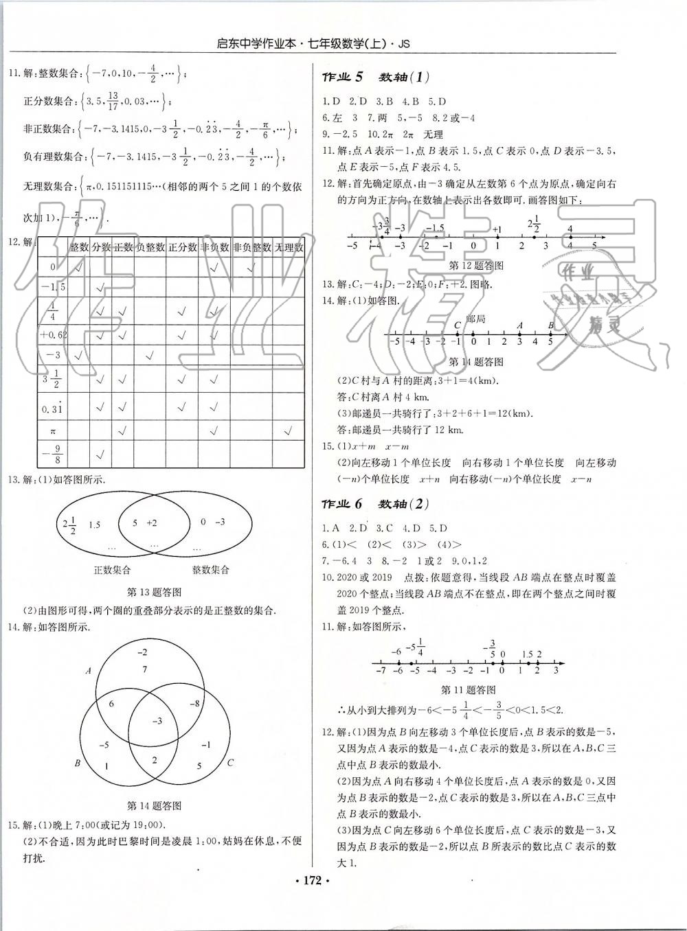 2019年启东中学作业本七年级数学上册江苏版 第2页