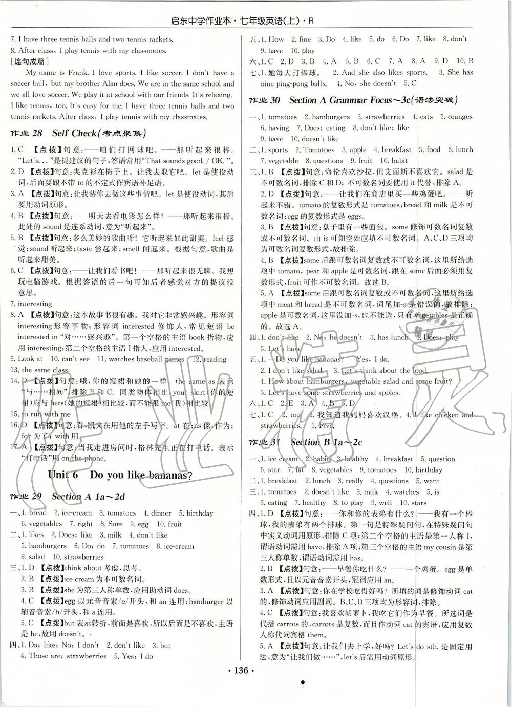 2019年啟東中學(xué)作業(yè)本七年級(jí)英語(yǔ)上冊(cè)人教版 第8頁(yè)