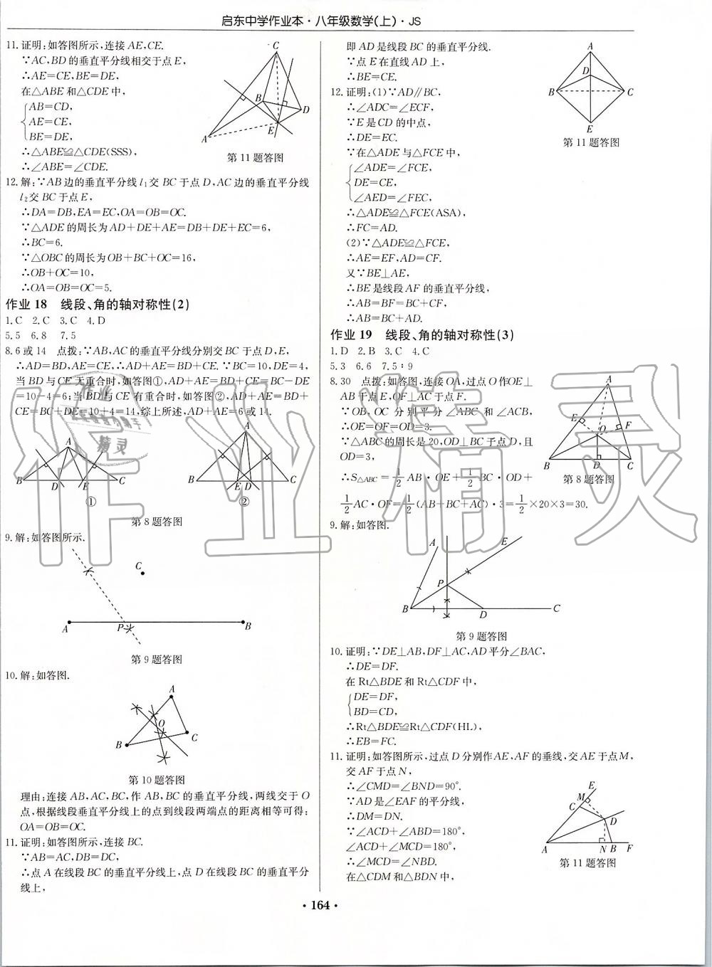 2019年启东中学作业本八年级数学上册江苏版 第10页