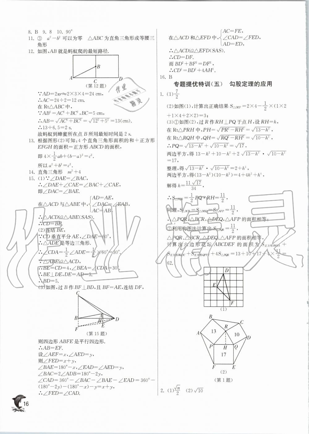 2019年實(shí)驗(yàn)班提優(yōu)訓(xùn)練八年級數(shù)學(xué)上冊浙教版 第16頁