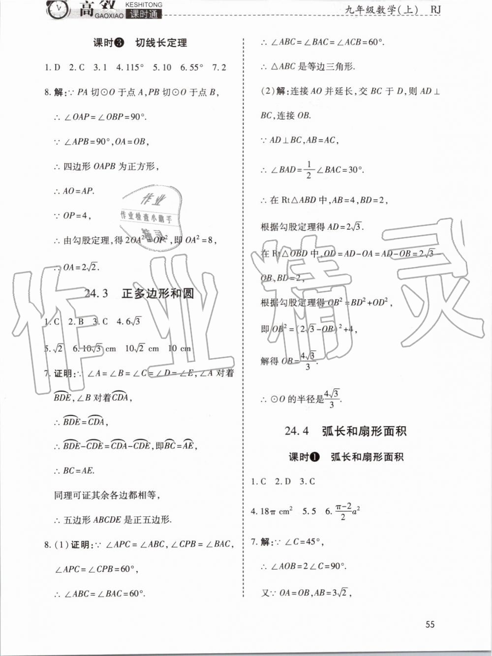 2019年高效課時(shí)通10分鐘掌控課堂九年級(jí)數(shù)學(xué)上冊(cè)人教版 第49頁(yè)