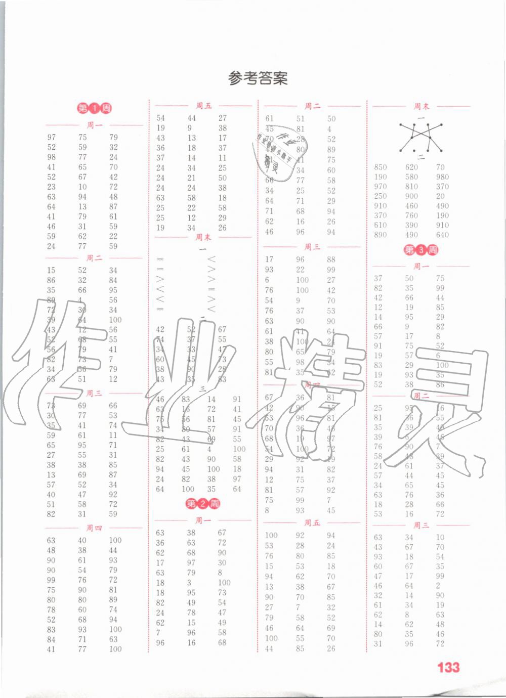 2019年通城学典小学数学计算能手三年级上册人教版 第1页