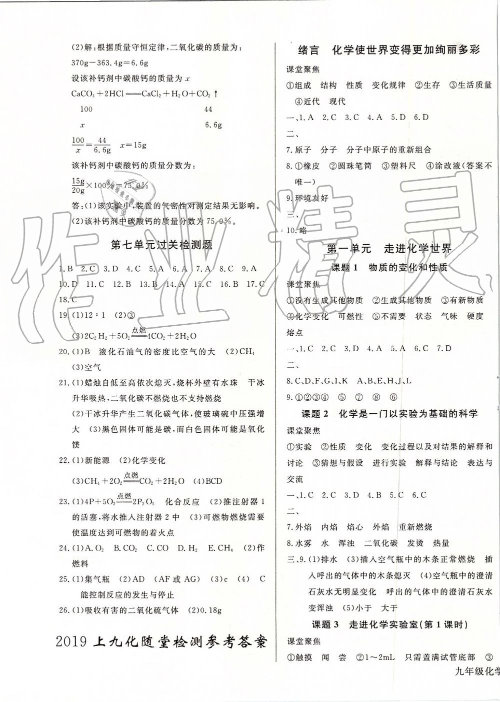 2019年思維新觀察九年級(jí)化學(xué)上冊(cè)人教版 第3頁(yè)