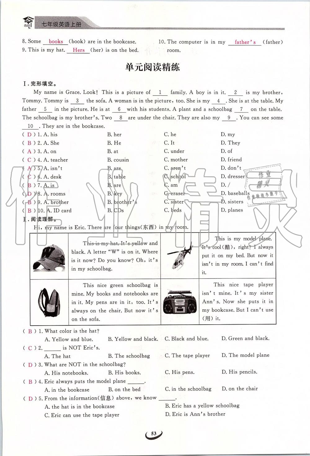 2019年思維新觀察七年級(jí)英語(yǔ)上冊(cè)人教版 第53頁(yè)