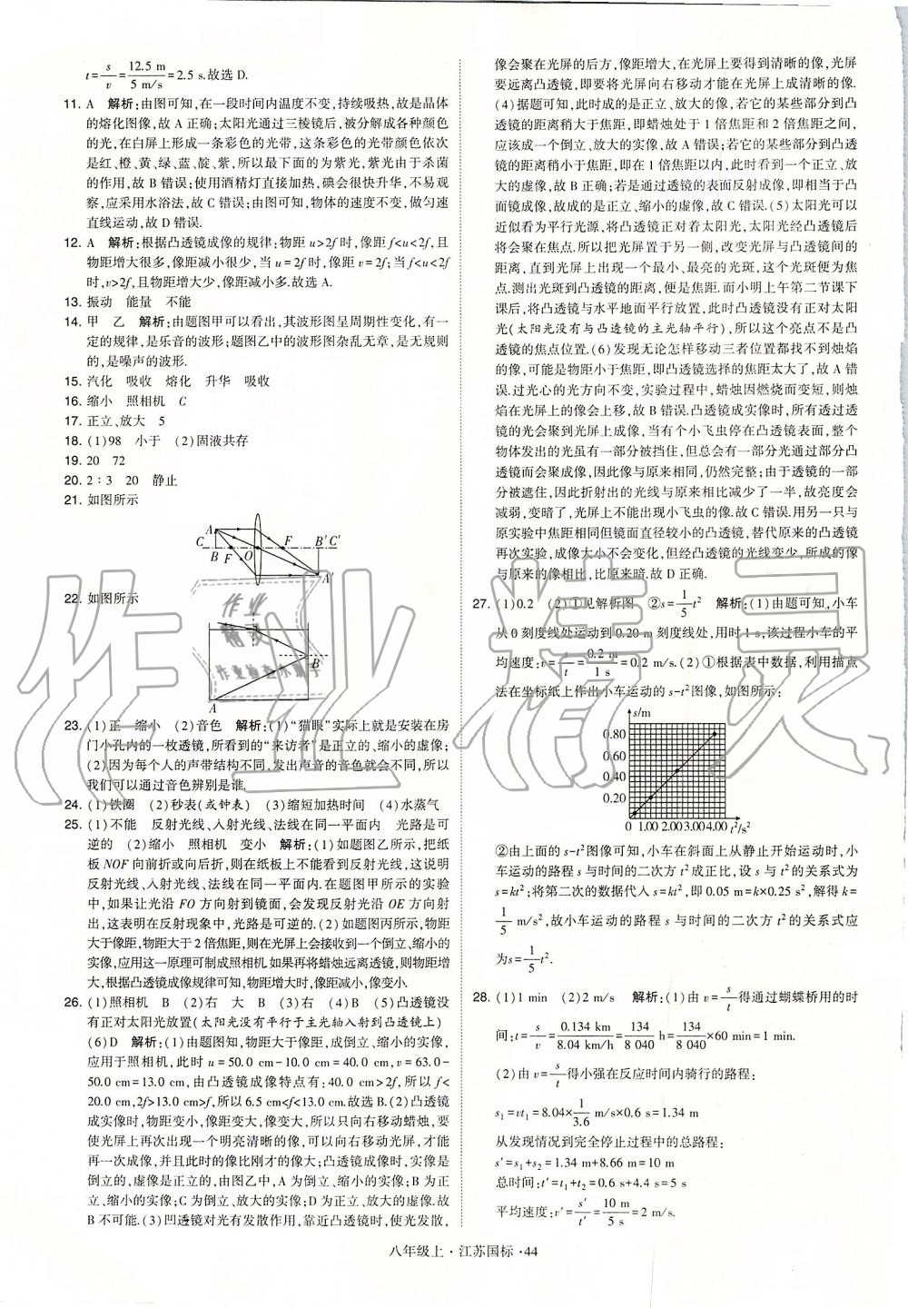 2019年學(xué)霸題中題八年級物理上冊江蘇版 第44頁