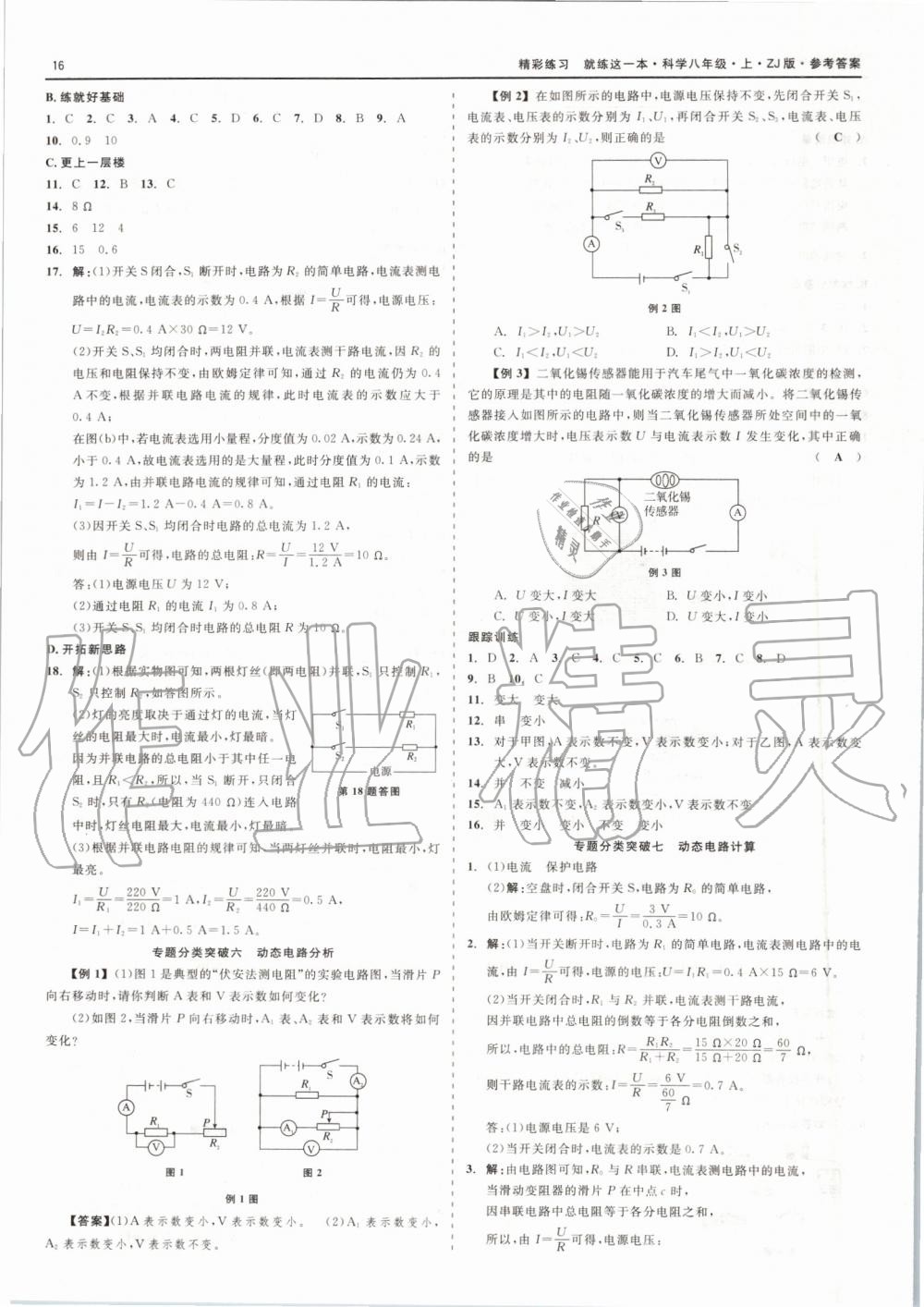 2019年精彩练习就练这一本八年级科学上册浙教版 第16页