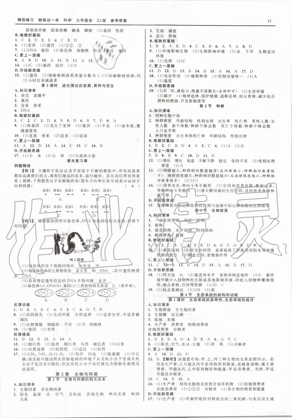 2019年精彩練習(xí)就練這一本九年級科學(xué)全一冊浙教版 第17頁