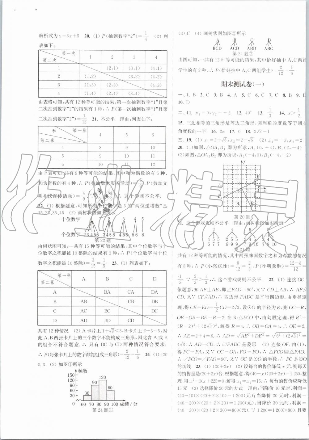 2019年通城學(xué)典課時(shí)作業(yè)本九年級(jí)數(shù)學(xué)上冊人教版 第33頁