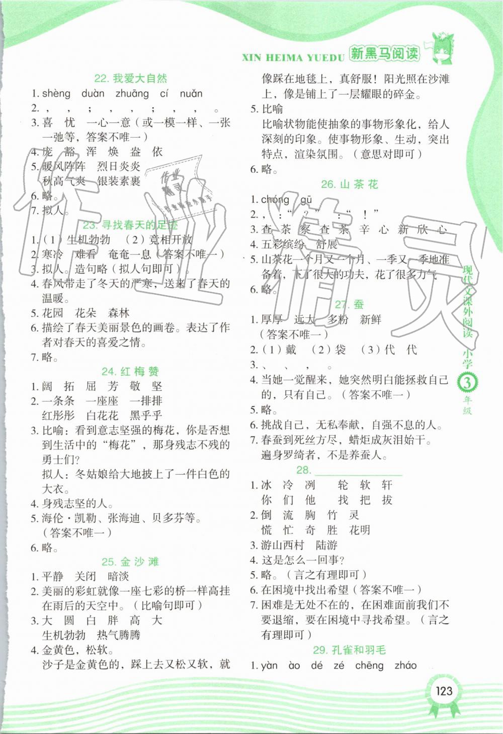 2019年新黑马阅读现代文课外阅读小学三年级 第5页