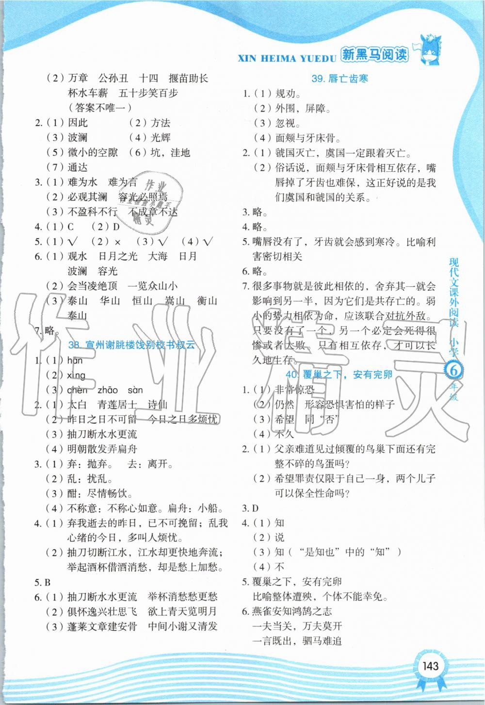 2019年新黑马阅读现代文课外阅读小学六年级 第11页