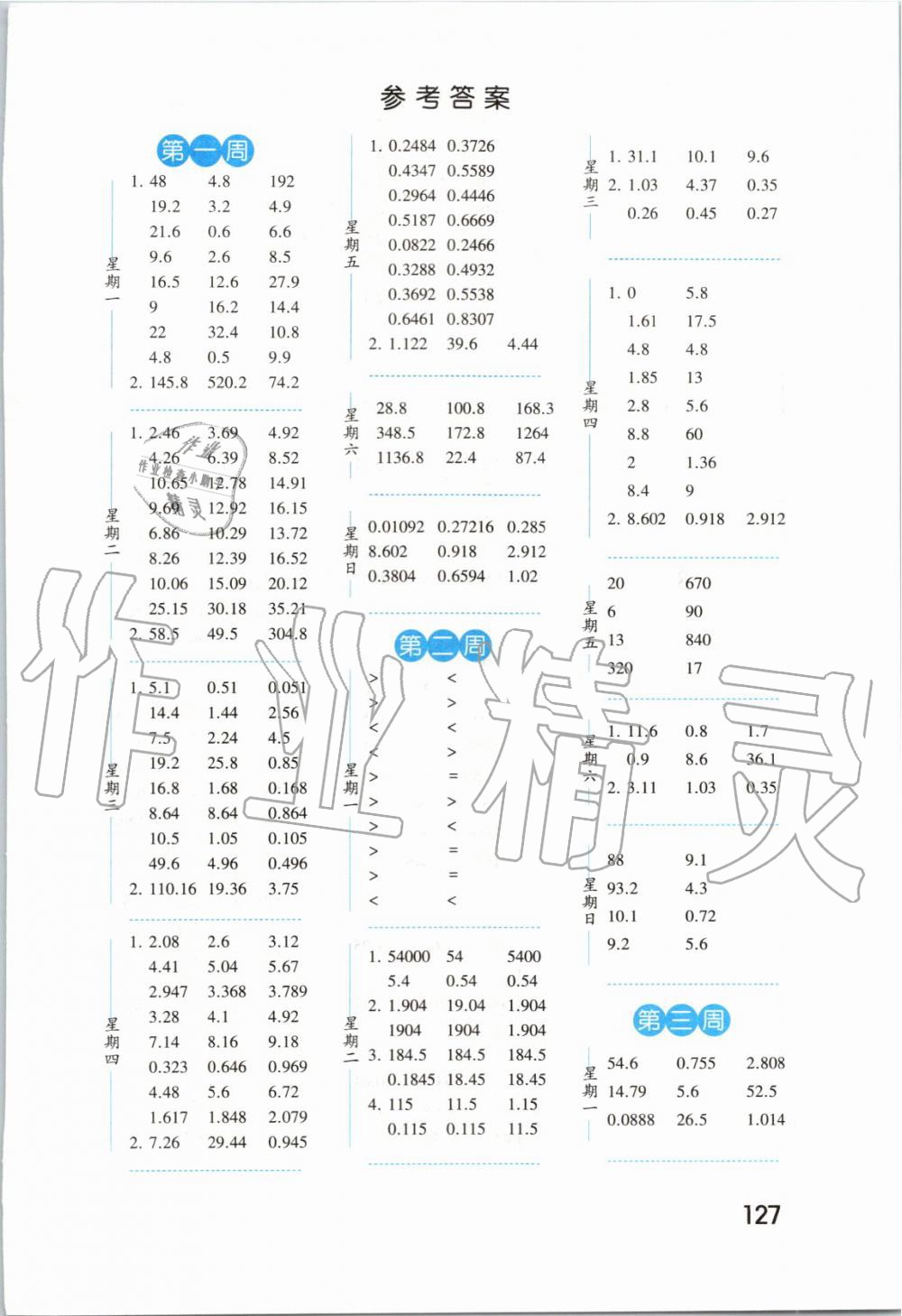 2019年經(jīng)綸學(xué)典口算達(dá)人五年級(jí)數(shù)學(xué)上冊(cè)人教版 第1頁(yè)