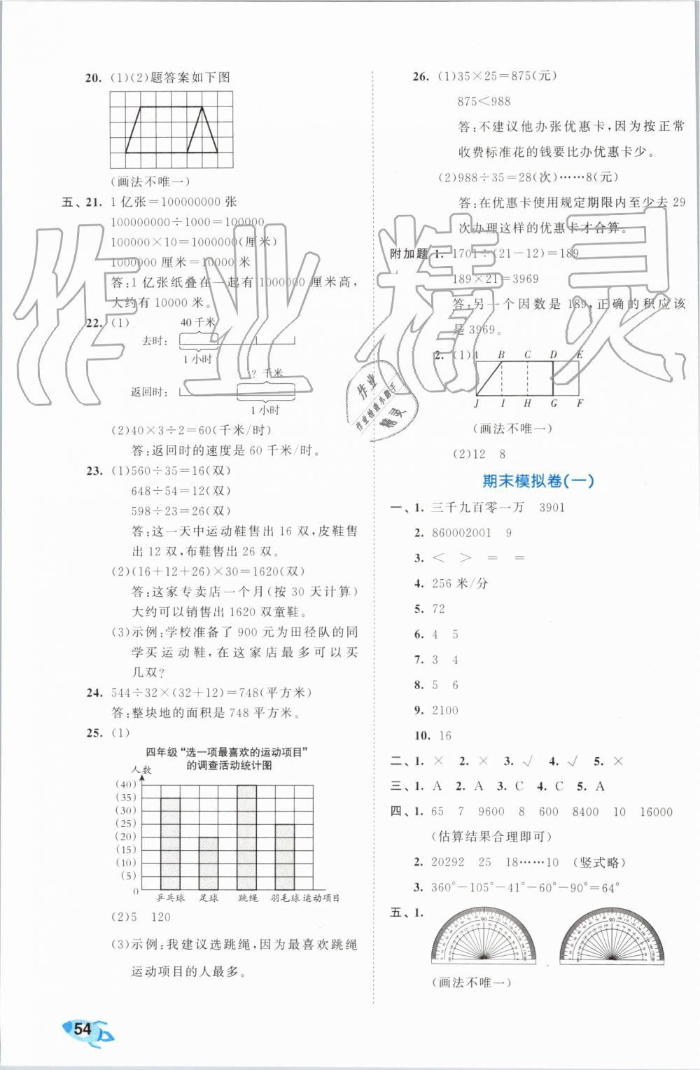 2019年53全優(yōu)卷小學(xué)數(shù)學(xué)四年級上冊人教版 第11頁