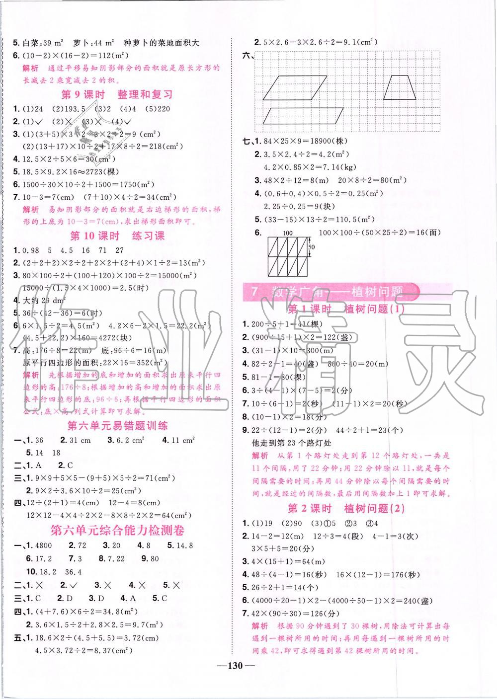 2019年阳光同学课时优化作业五年级数学上册人教版 第12页